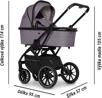 Kočárek Cavoe Axo trojkombinace Comfort Plum - obrázek 2