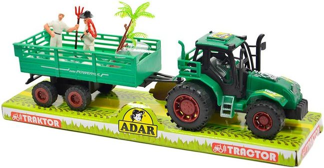 Traktor s vlečkou a zvířátky - červená - obrázek 1