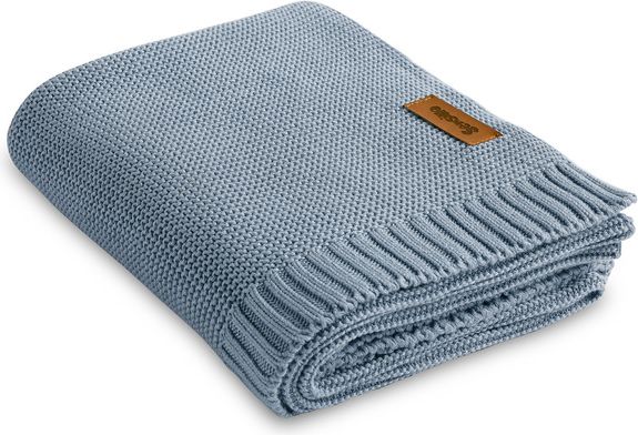 Dětská pletená bambusová deka do kočárku Sensillo jeans - obrázek 1