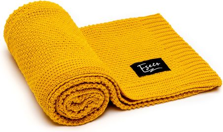 T-TOMI Pletená deka, mustard - obrázek 1