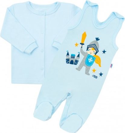 2-dílná kojenecká bavlněná soupravička New Baby Knight, Modrá, 56 (0-3m) - obrázek 1