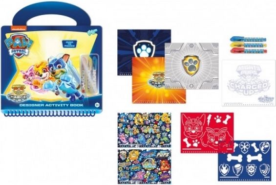 Kreativní kniha se šablonami Tlapková patrola/Paw Patrol + 3 ks propisek - obrázek 1
