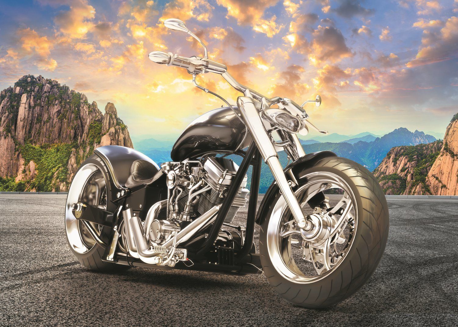 TREFL Puzzle Černá motorka 500 dílků - obrázek 1