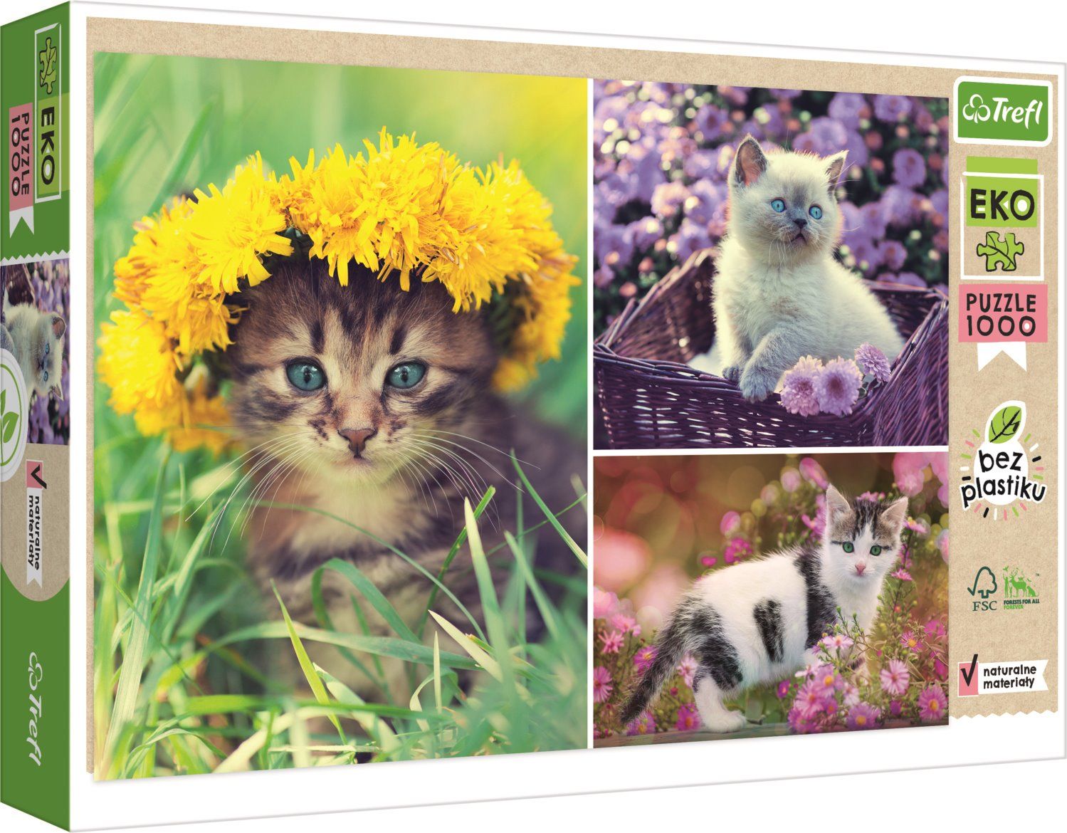 TREFL Puzzle Koťátka - koláž 1000 dílků EKO - obrázek 2