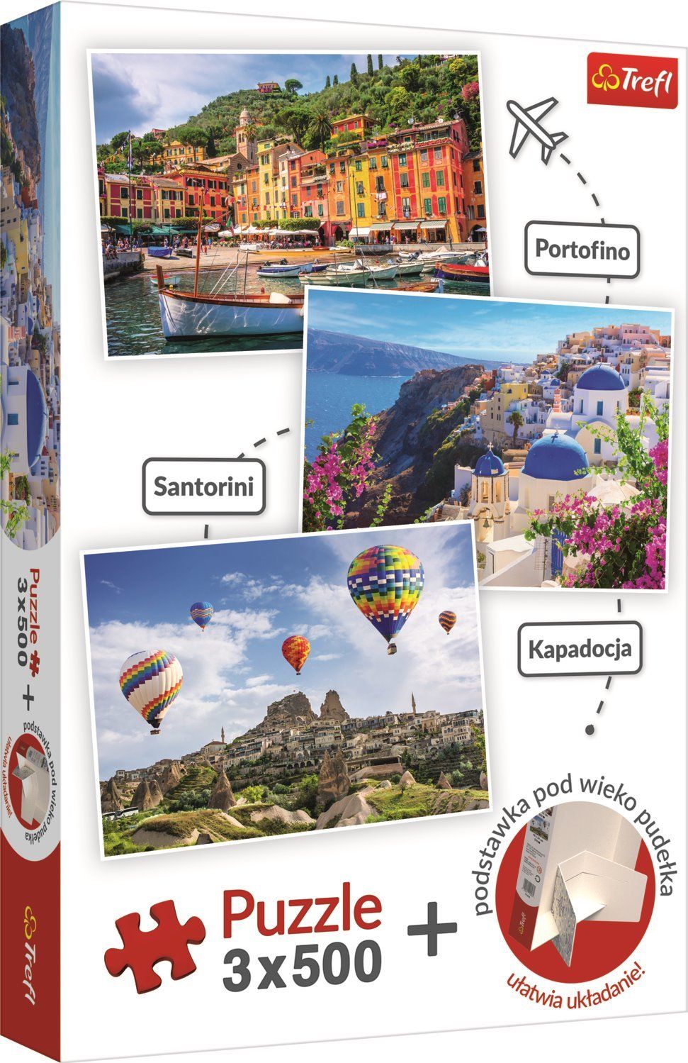 TREFL Puzzle Portofino, Santorini, Kappadokie 3x500 dílků - obrázek 1
