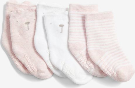 Ponožky dětské 3 páry GAP | Bílá Béžová | Dívčí | 0-3 měsíce - obrázek 1