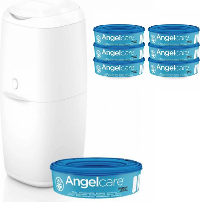 ANGELCARE Koš na pleny Classic + 1 kazeta + náhradní kazety 6 ks - obrázek 1