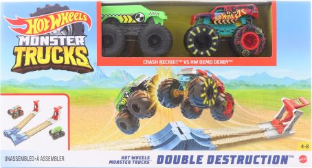 Hot Wheels Monster trucks dvojitá destrukce herní set GYC80 - obrázek 1