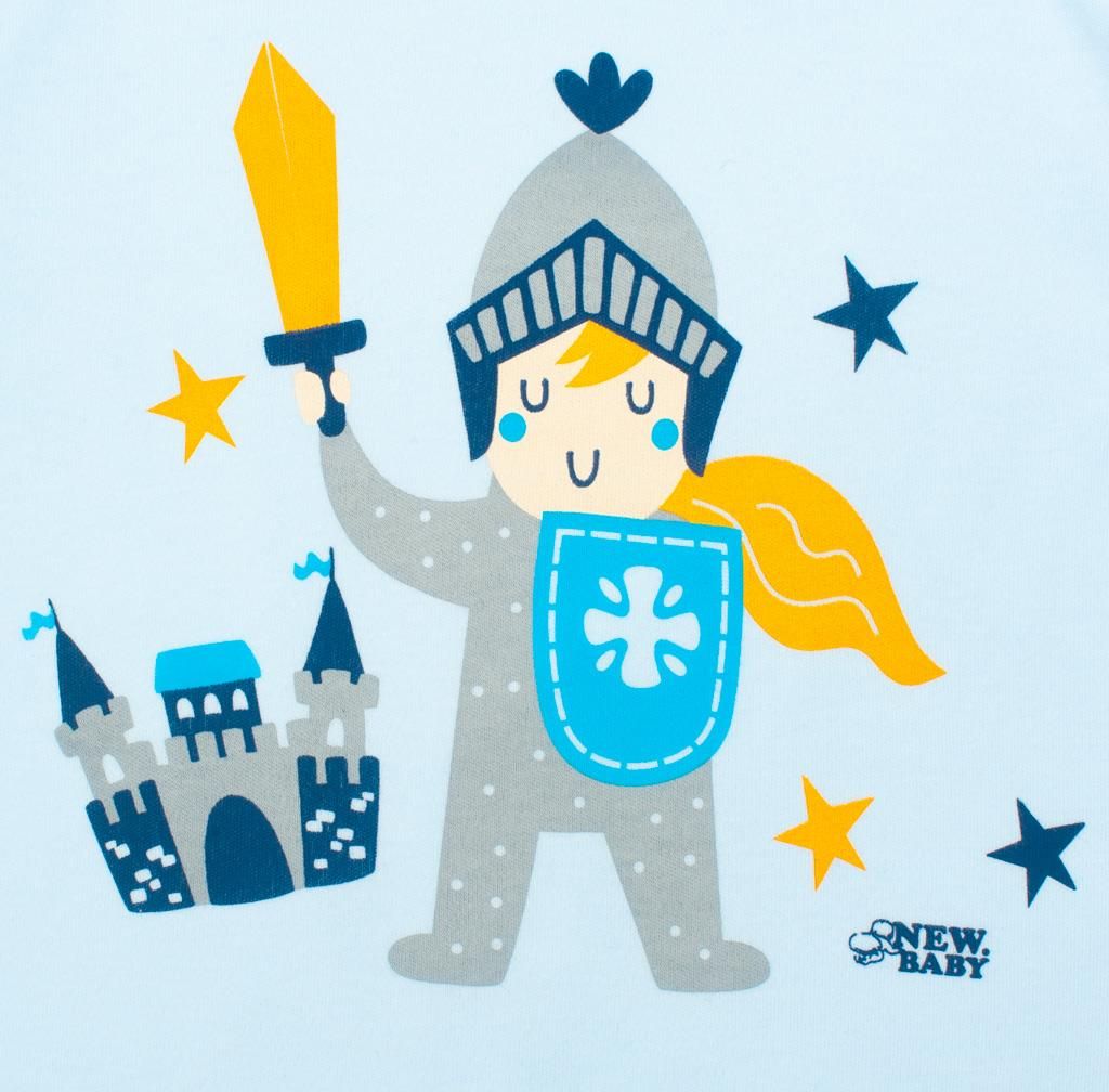 Kojenecké bavlněné body s dlouhým rukávem New Baby Knight Varianta: modrá/74 (6-9m) - obrázek 2