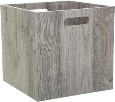 5five Dřevěný úložný box na skladování 31 x 31 cm šedý - obrázek 1