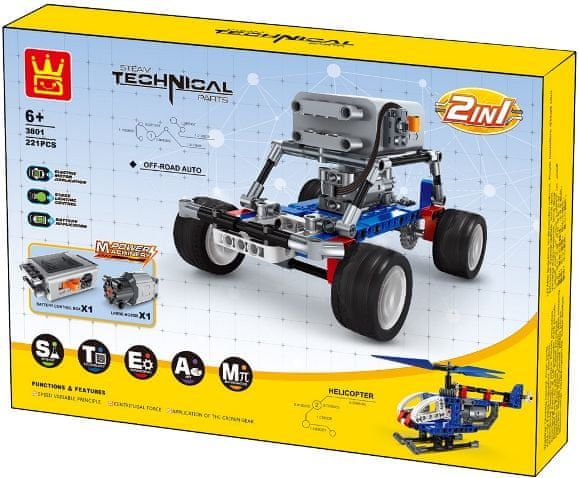 Wange Wange Power Machinery technická stavebnice s motorem 2v1 typ LEGO Technic 221 dílů - obrázek 1