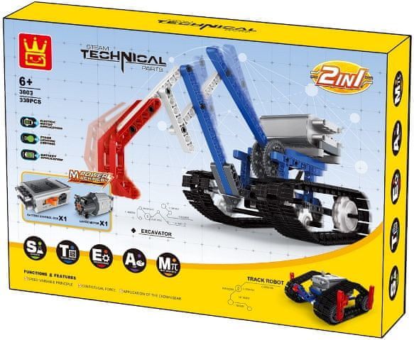 Wange Wange Power Machinery technická stavebnice s motorem 2v1 typ LEGO Technic 339 dílů - obrázek 1