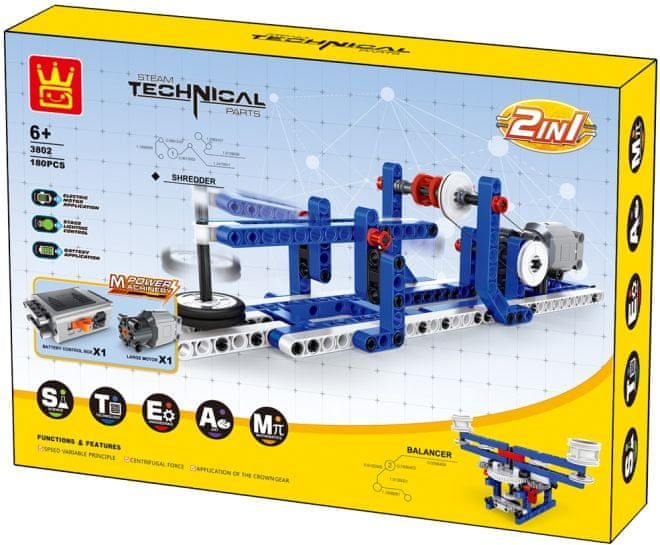 Wange Wange Power Machinery technická stavebnice s motorem 2v1 typ LEGO Technic 180 dílů - obrázek 1