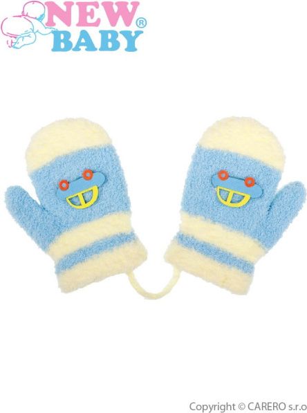 Dětské zimní rukavičky New Baby s autem světle modré&nbsp;-&nbsp;80 (9-12m) - obrázek 1
