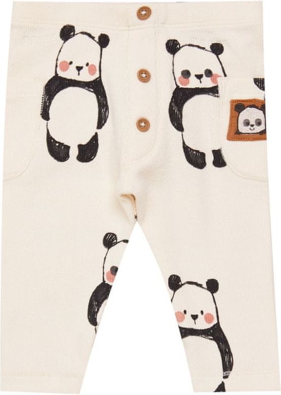 Marks & Spencer Bavlněné legíny s potiskem pandy (0–3 let) KRÉMOVÁ 12-18 měsíců - obrázek 1