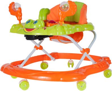 Tulimi Multifunkční chodítko Krab s chrastítem - oranžové