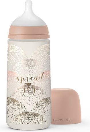 Kojenecká láhev 360 ml L Fyziologická savička Suavinex Joy SRDCE - obrázek 1