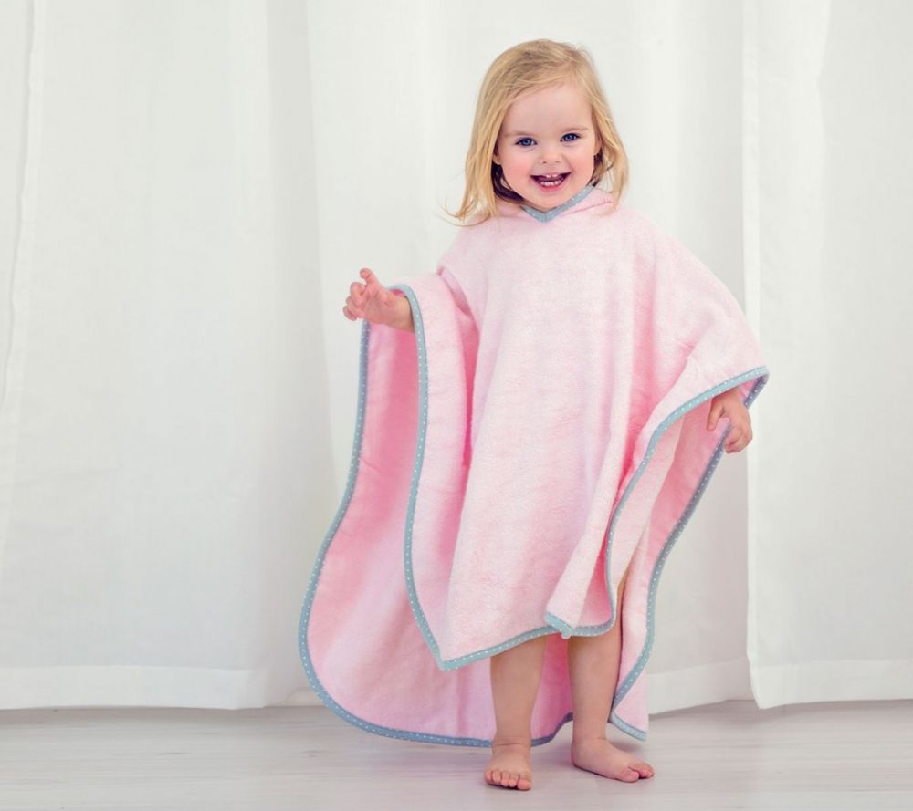 Pastelové pončo pro menší děti Lullalove Pink 2021 - obrázek 1