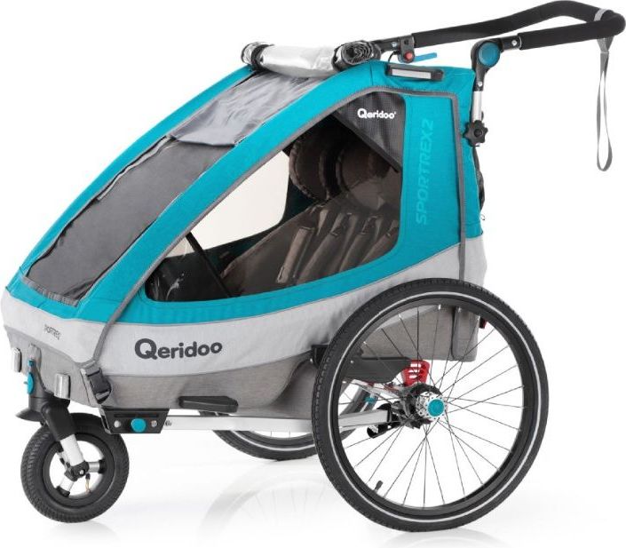 Vozík za kolo Qeridoo Sportrex 2 Petrol Blue 2020 - obrázek 1