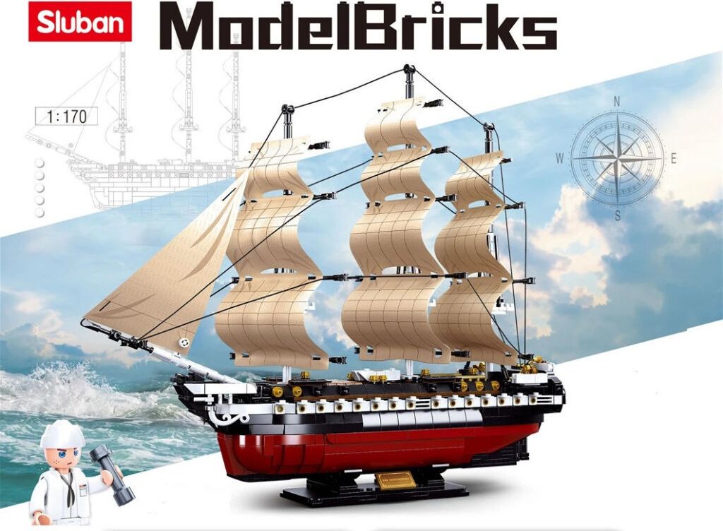 Sluban Model Bricks M38-B0836 Fregata USS Constitution plachetní válečná loď - obrázek 3