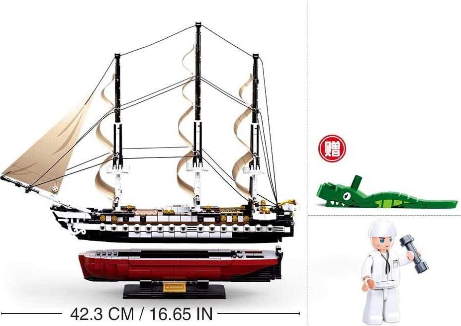 Sluban Model Bricks M38-B0836 Fregata USS Constitution plachetní válečná loď - obrázek 4