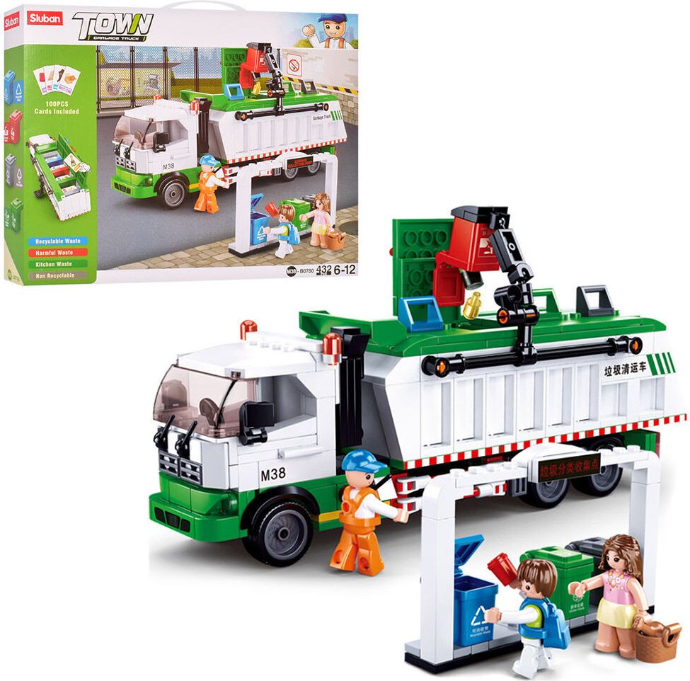 Sluban Town M38-B0780 Popelářský recyklační vůz - obrázek 2