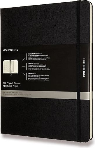 Moleskine Zápisník PRO Project Planner XL, černý týdenní - obrázek 1