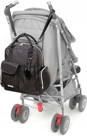 BabyOno Batoh, taška ke kočárku Pom Pom + přebalovací podložka zdarma - černá - obrázek 8