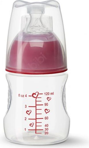 BIBI Antikoliková láhev, Papa is the best, 0 m+, 120 ml, červená - obrázek 2