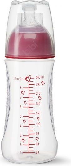 BIBI Antikoliková láhev, Papa is the best, 2 m+, 260 ml, červená - obrázek 2