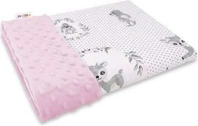 Baby Nellys Bavlněná deka s Minky 100x75cm, Koloušek, růžová - obrázek 1