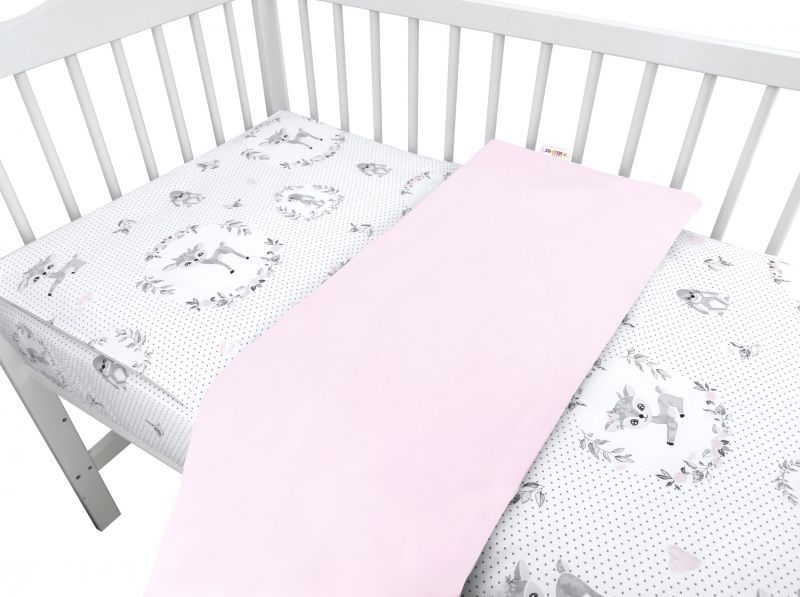 Baby Nellys 2-dílné bavlněné povlečení, Koloušek - růžový - 120x90 - obrázek 1