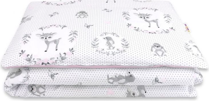 Baby Nellys 2-dílné bavlněné povlečení, Koloušek - růžový - 120x90 - obrázek 2