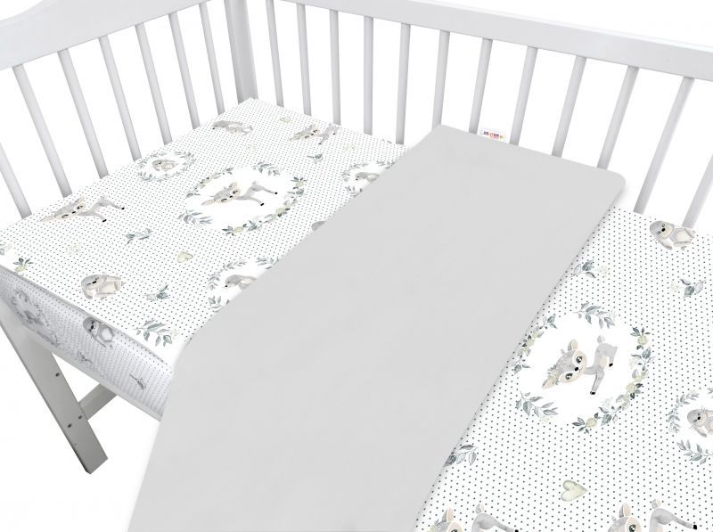 Baby Nellys 2-dílné bavlněné povlečení, Koloušek - šedý - 120x90 - obrázek 1