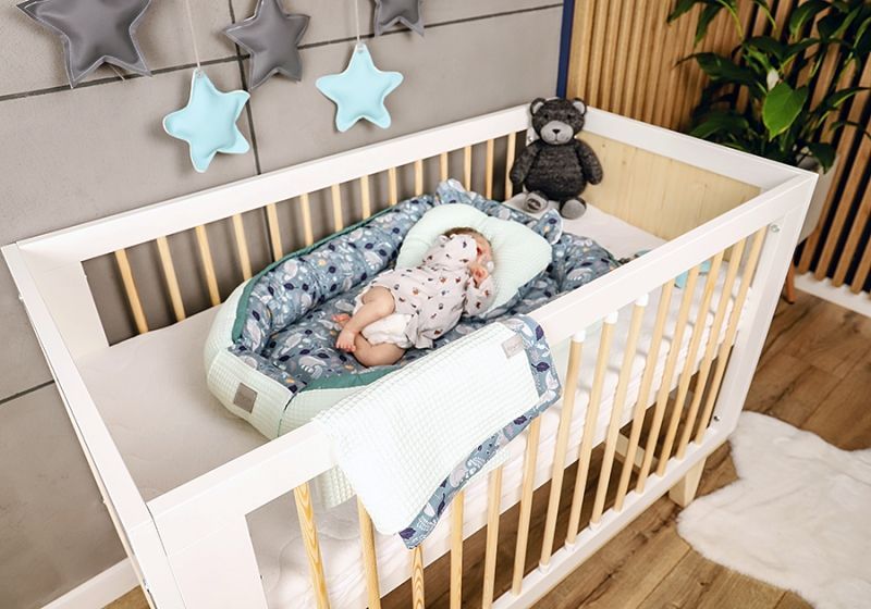 Baby Nellys Sada komplet oboustr. hnízdečko Vafel, 60 x 90 cm - Svět lesa, mátová, zelená - obrázek 2