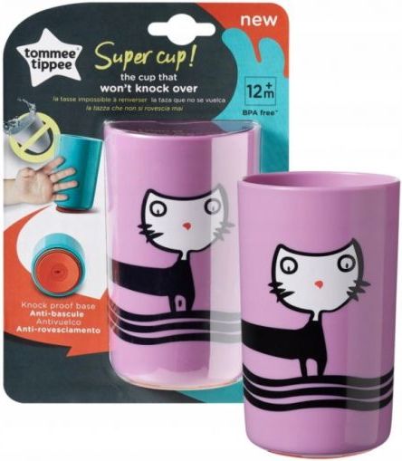 Tommee Tippee Stabilní hrnek Super Cup 300 ml 12m+ Kočička , fialový - obrázek 2
