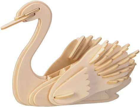 Woodcraft construction kit Woodcraft Dřevěné 3D puzzle labuť - obrázek 1