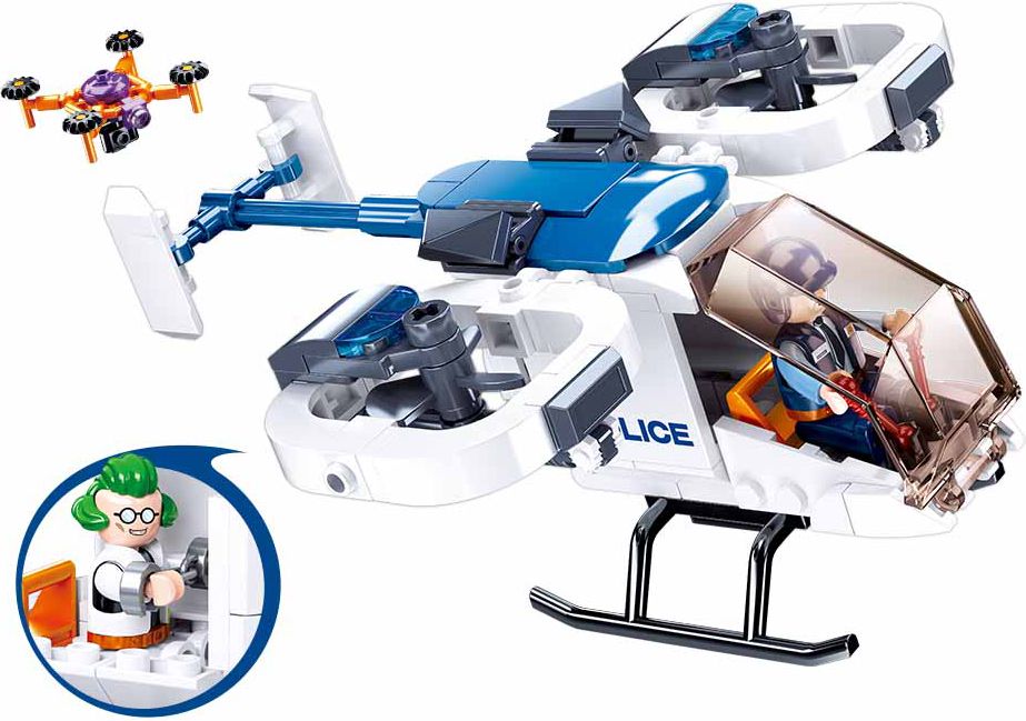 Sluban Girls Dream Village M38-B0823 Policejní helikoptéra s dronem na převoz vězňů - obrázek 2