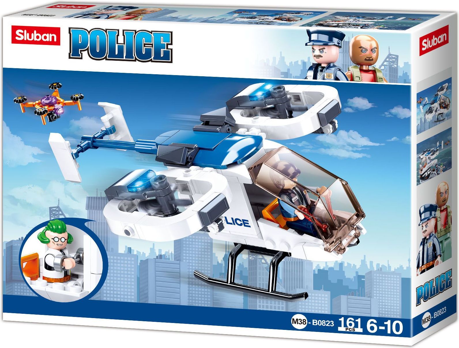 Sluban Girls Dream Village M38-B0823 Policejní helikoptéra s dronem na převoz vězňů - obrázek 3