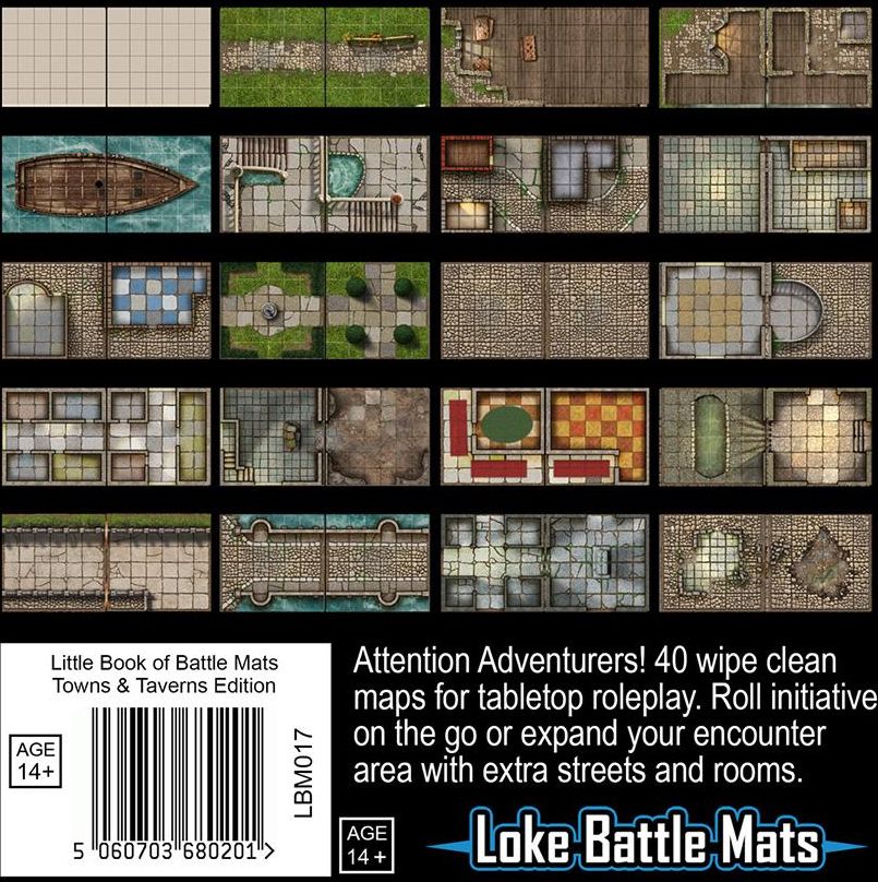 Loke Battle Mats Little Book of Battle Mats - Towns & Taverns Edition - obrázek 2