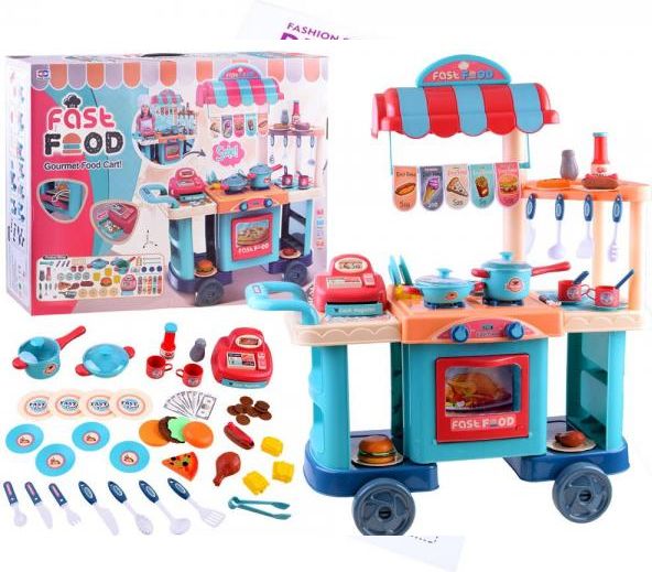 Dětská pojízdná kuchyňka s rychlým občerstvením - obrázek 1