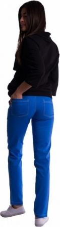 Těhotenské kalhoty s mini těhotenským pásem - modré - obrázek 1