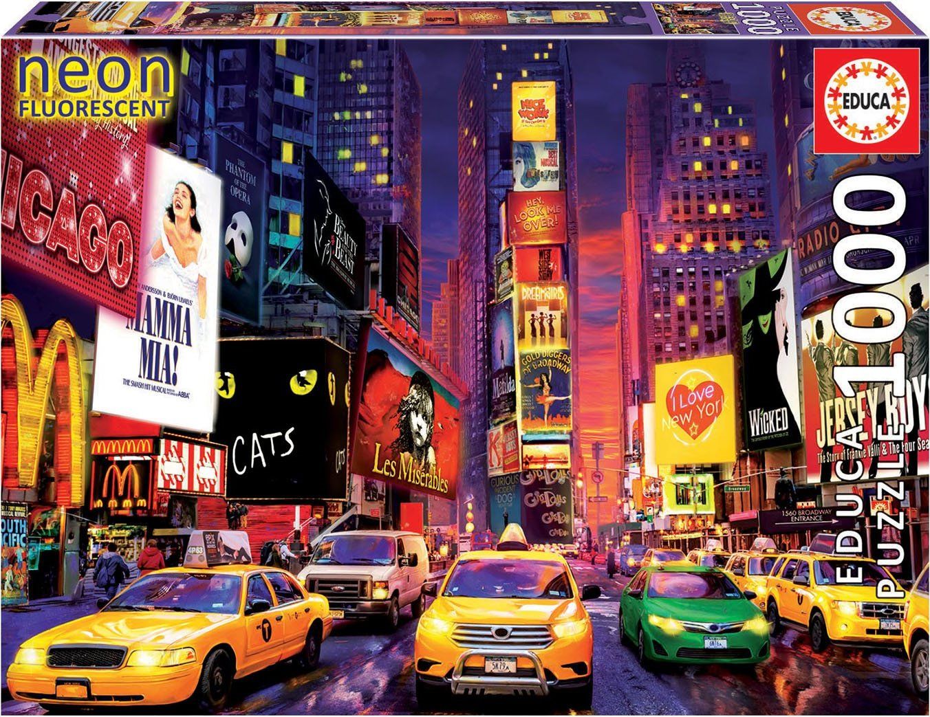 EDUCA Svítící puzzle Times Square, New York 1000 dílků - obrázek 1