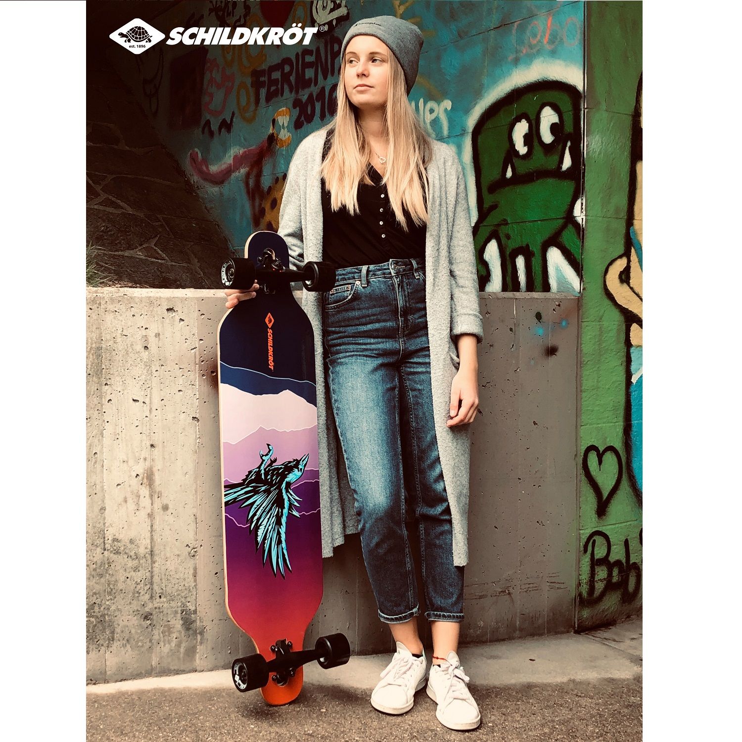 Longboard SCHILDKROT Freeride 41" - God Feather - obrázek 3