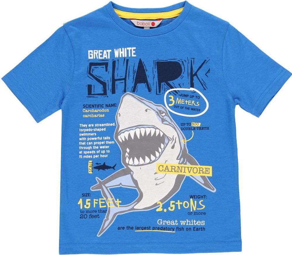 Boboli chlapecké tričko se žralokem 592040 104 modrá - obrázek 1
