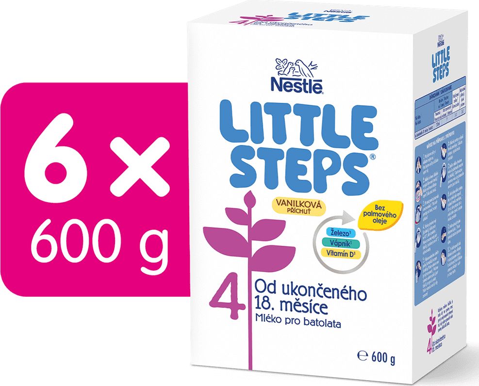 Nestlé LITTLE STEPS 4 pokračovací (batolecí) mléko vanilka 6x 600g - obrázek 1