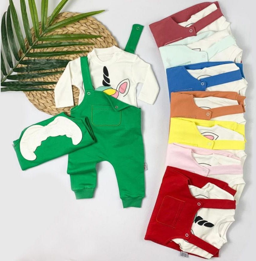 TrendUpcz Dětské kalhoty s laclem a tričko Unicorn Velikost: 68 - obrázek 1