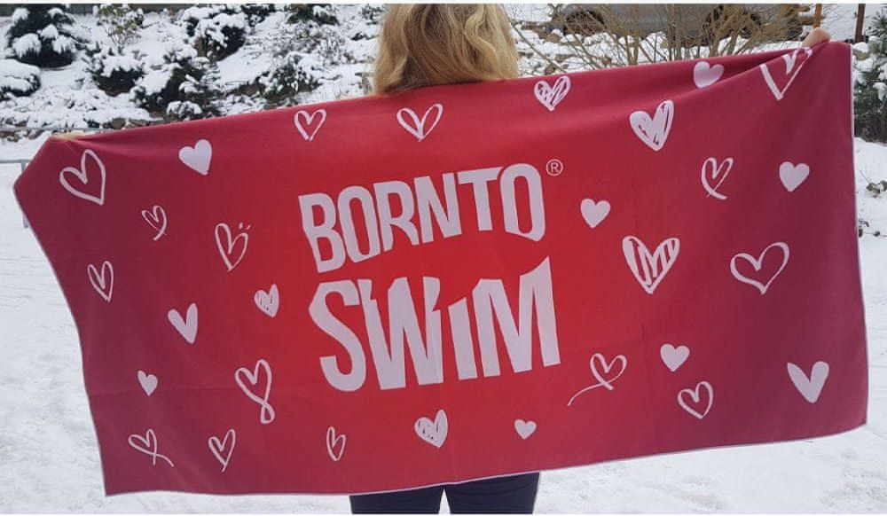 Born To Swim Valentýnský ručník z lásky a mikrovlákna - červený - obrázek 1