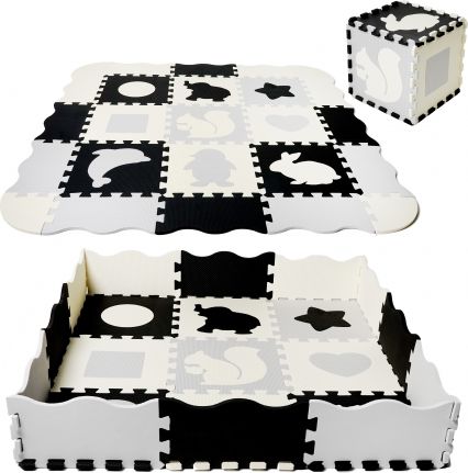 TULIMI Dětské pěnové puzzle 120x120cm, hrací deka, podložka na zem XXL - zvířátka, 34 dílů - obrázek 1