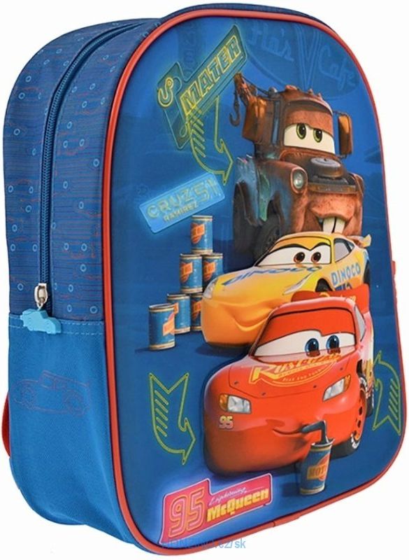 HappySchool · Dětský / chlapecký 3D plastický batoh Auta - Cars - Blesk McQueen, Cruz Ramirezová a Burák - 10L - obrázek 2